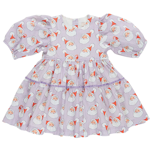 Girls Maribelle Dress - Lavender Santas - Eden Lifestyle