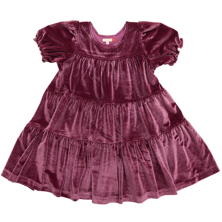 Girls Velour Elizabeth Dress - Sugarplum - Eden Lifestyle