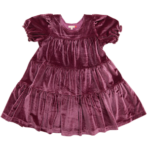 Girls Velour Elizabeth Dress - Sugarplum - Eden Lifestyle