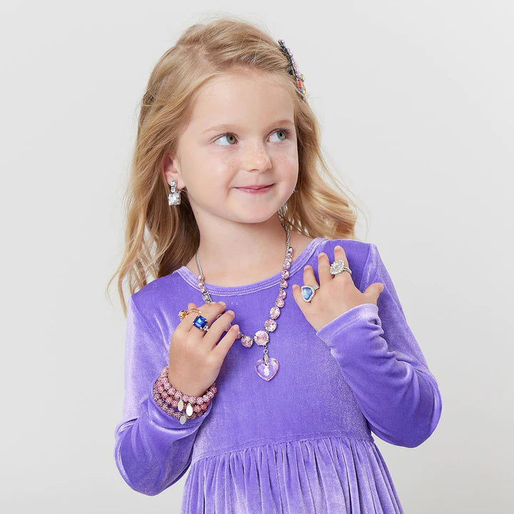 Girls Velour Steph Dress - Lavender - Eden Lifestyle