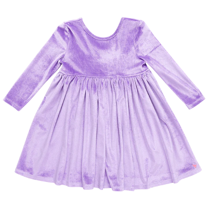 Girls Velour Steph Dress - Lavender - Eden Lifestyle