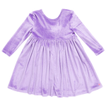 Girls Velour Steph Dress - Lavender - Eden Lifestyle