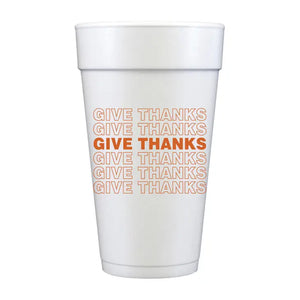 Give Thanks Repeating Foam Cups - Thanksgiving - Eden Lifestyle