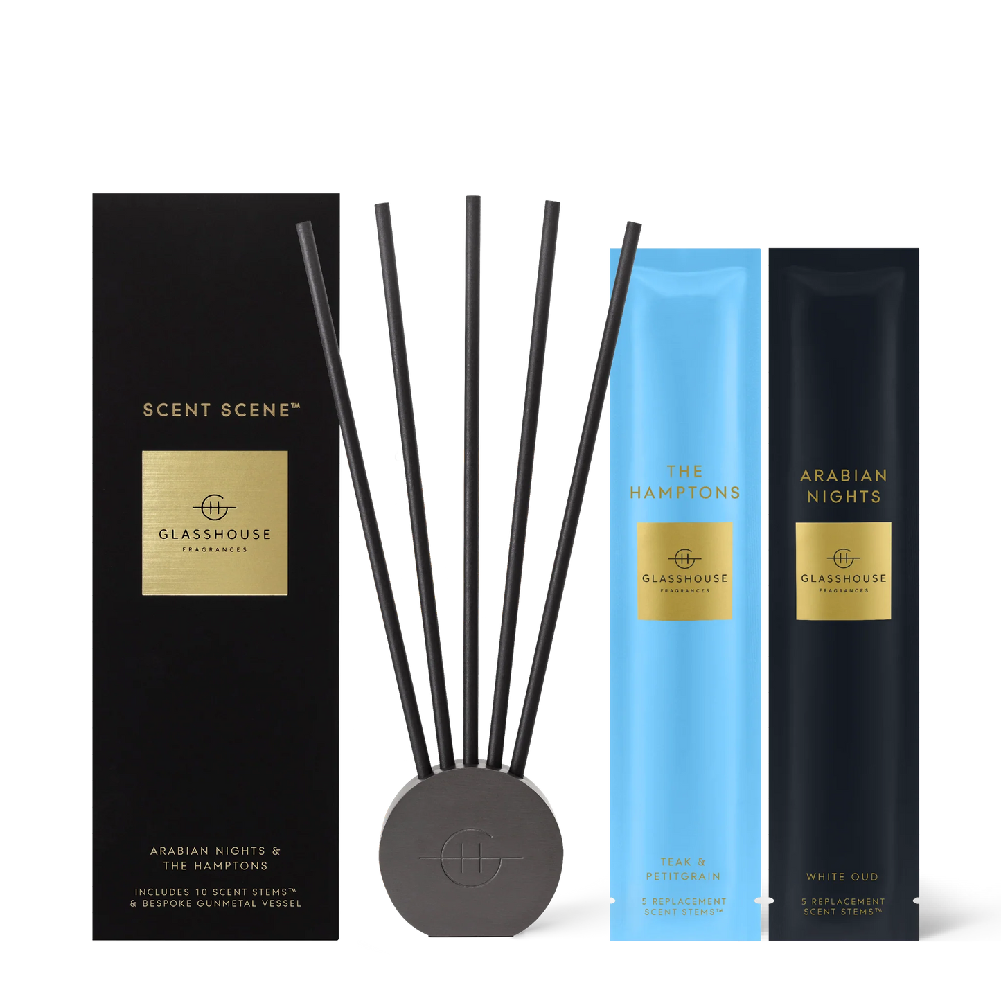 Glasshouse Fragrances - Scent Scene Duo Diffuser The Hamptons and Arabian Nights - Eden Lifestyle