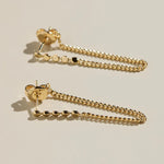 Gold Beaded Drop Statement Earrings - Eden Lifestyle
