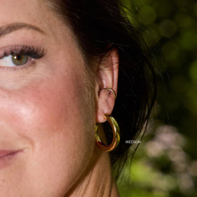 Gold Hollow Statement Hoops - Eden Lifestyle