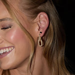 Gold Pavé Double Link Hoops - Eden Lifestyle
