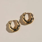 Gold Wide Twist Hoops - Eden Lifestyle