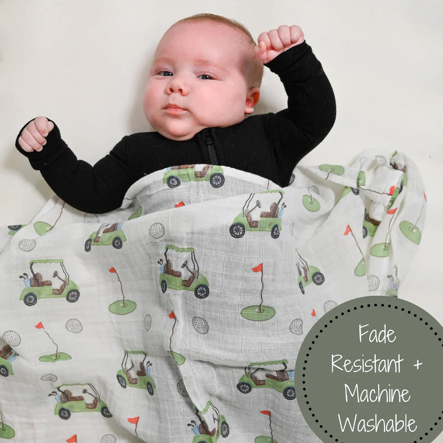 Golf A Round Baby Muslin Swaddle Blanket - Eden Lifestyle