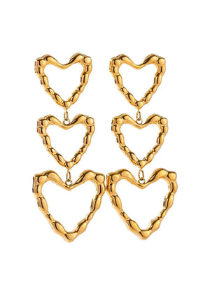 Hammered Heart Studs - Eden Lifestyle