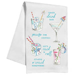 Handpainted Mahjong Cocktails Kitchen Towel - Eden Lifestyle