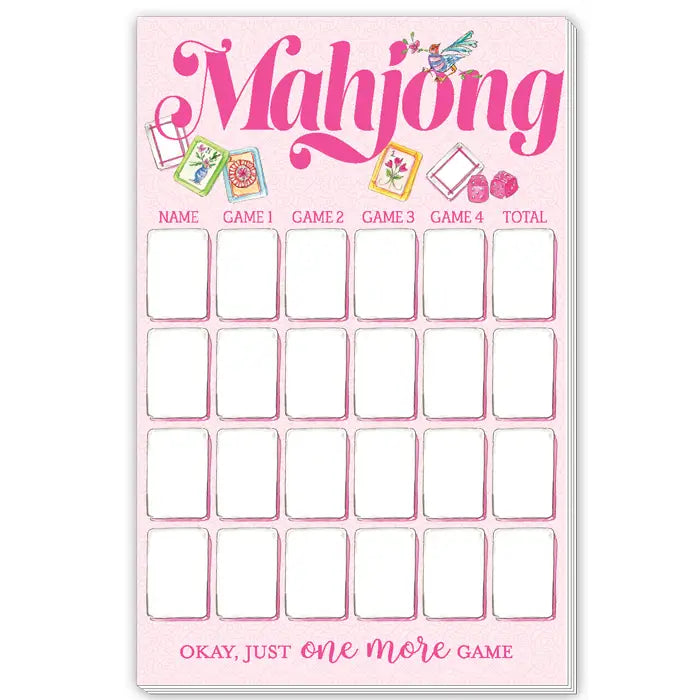 Handpainted Mahjong Score Pad Large Notepad - Eden Lifestyle