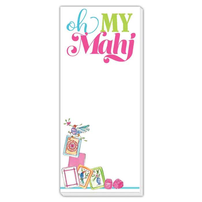 Handpainted Mahjong Tiles Oh My Mahj Skinny Notepad - Eden Lifestyle