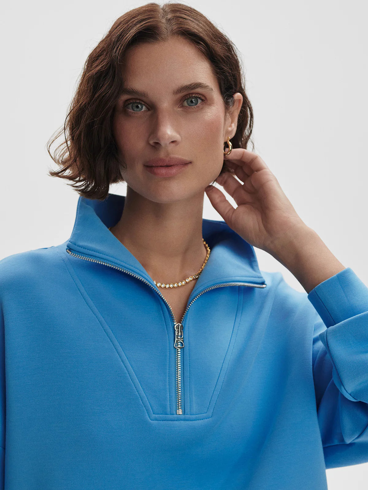 Hawley Half-Zip Sweat Azure Blue - Eden Lifestyle
