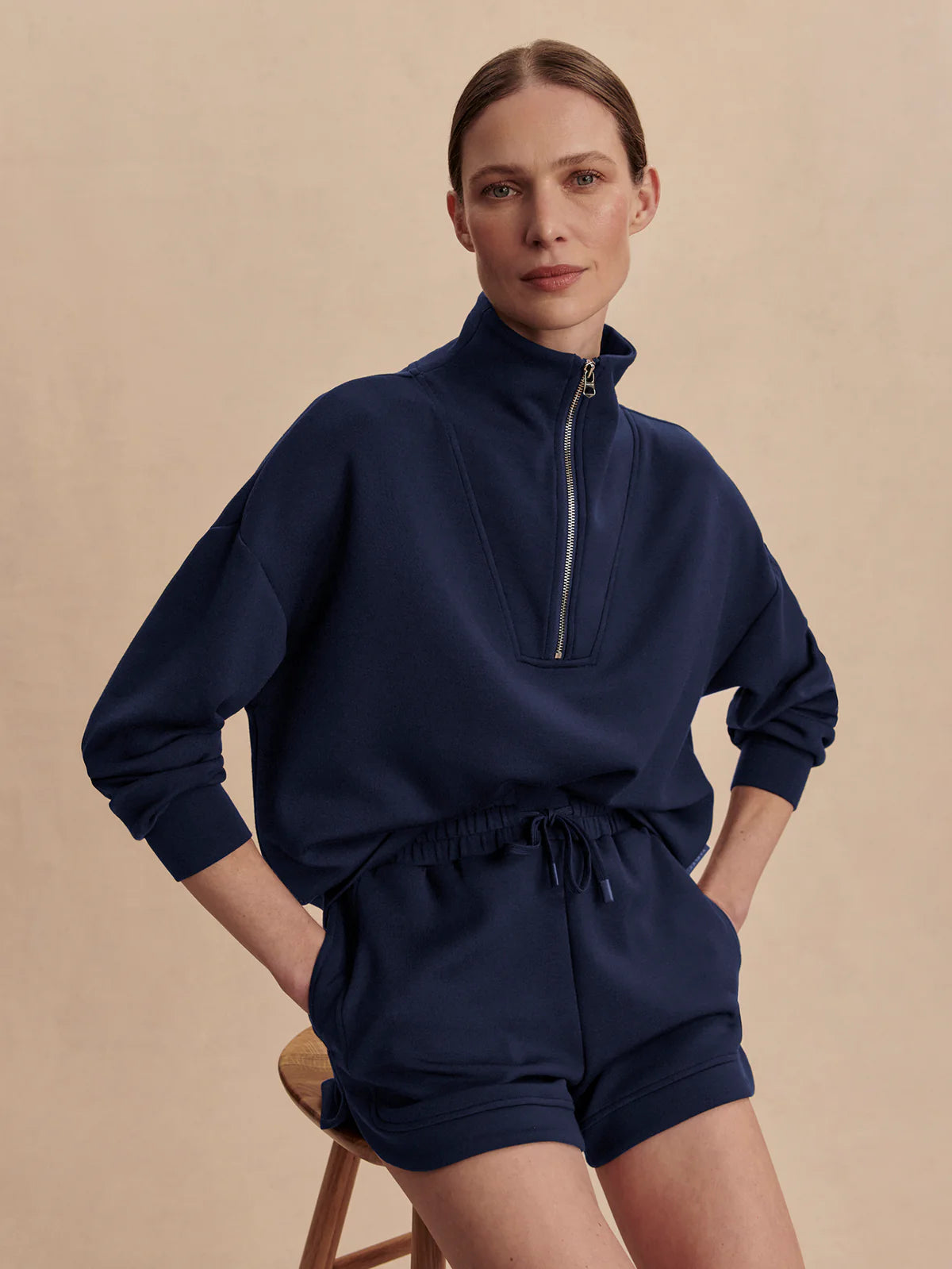 Hawley Half-Zip Sweat Navy - Eden Lifestyle