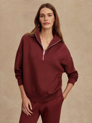 Hawley Half-Zip Sweat New Maroon
