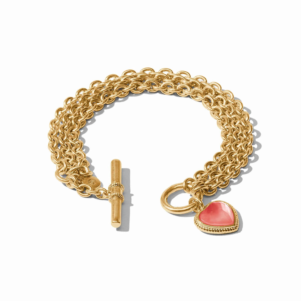 Heart Link Bracelet Iridescent Blush Pink - Eden Lifestyle