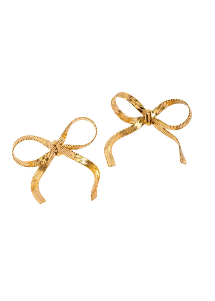 Herringbone Bow Studs - Eden Lifestyle