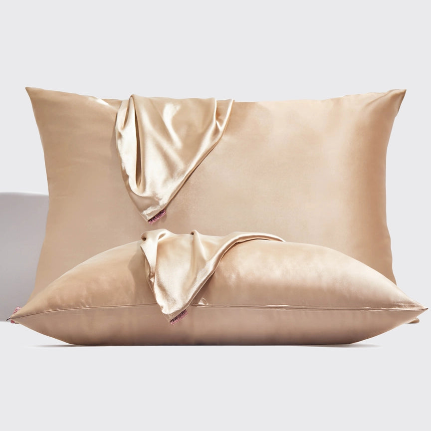 Holiday Satin Standard Pillowcase 2pc Set - Champagne - Eden Lifestyle