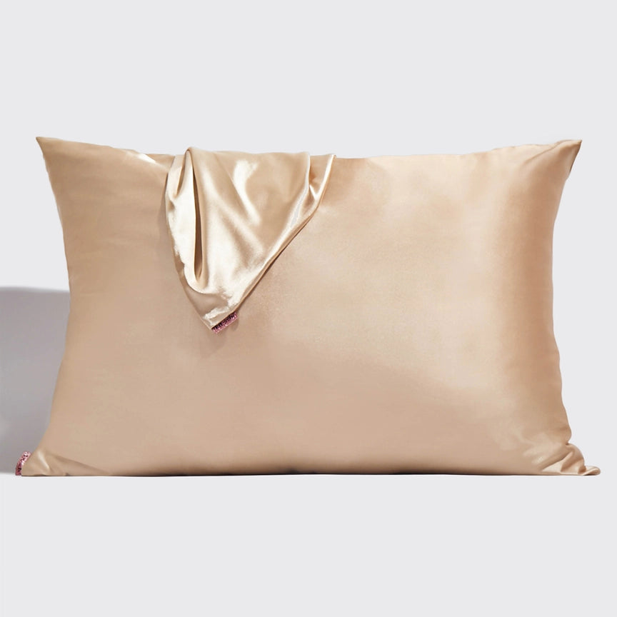 Holiday Satin Standard Pillowcase 2pc Set - Champagne - Eden Lifestyle