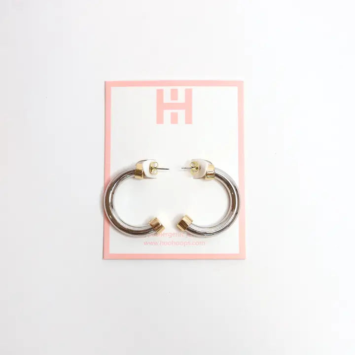 Hoo Hoops Earring Minis - Silver with Gold Cups - Eden Lifestyle