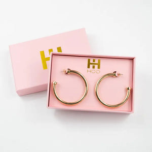 Hoops - Gold Hoo Hoop Earring - Eden Lifestyle