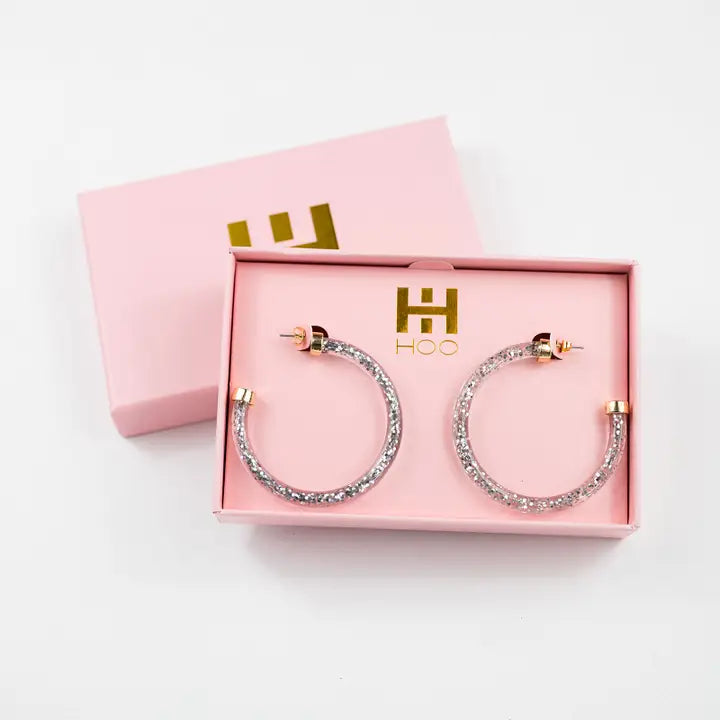 Hoops - Silver Glitter - Eden Lifestyle