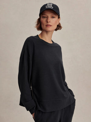 Horton Side Zip Midlayer Navy Marl