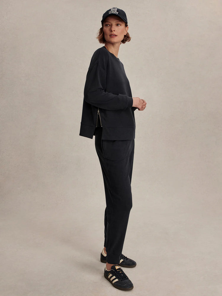 Horton Side Zip Midlayer Navy Marl