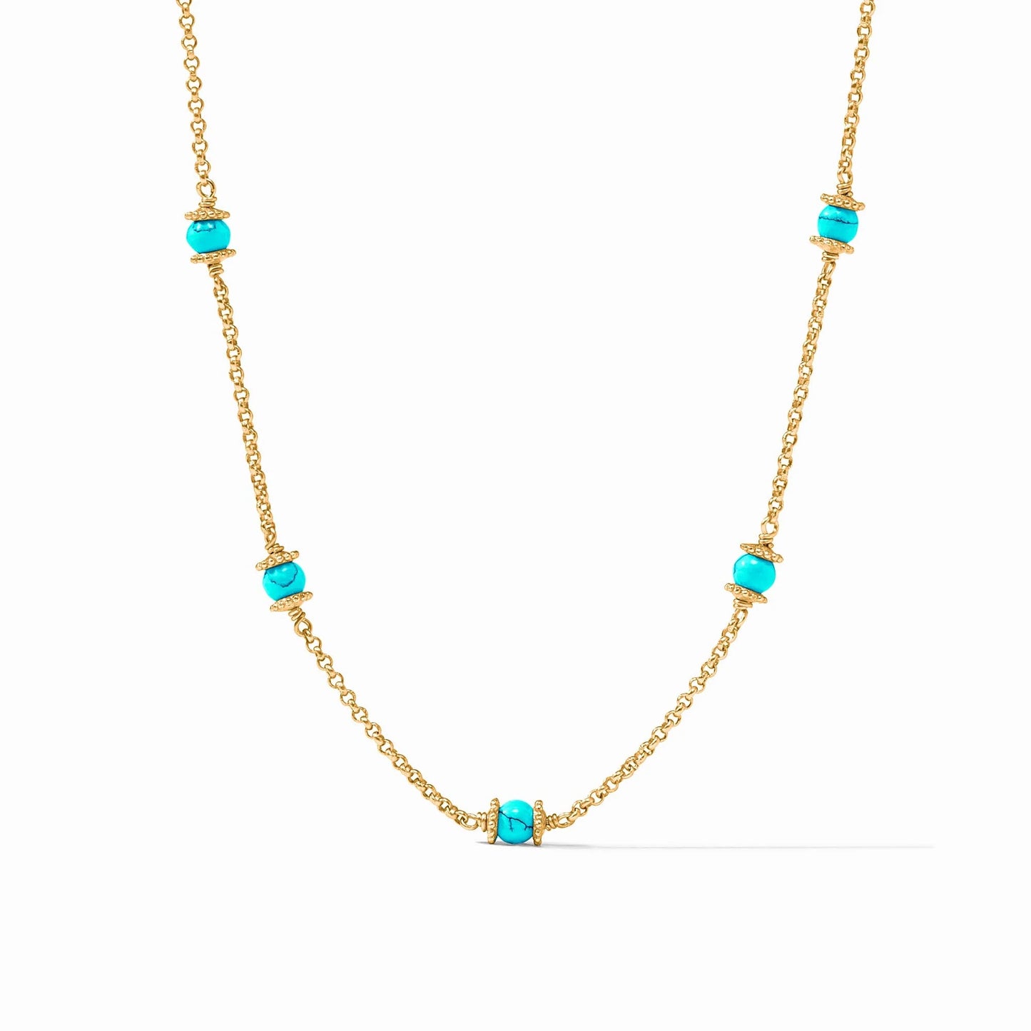 Hydra Delicate Station Necklace Turquoise Blue - Eden Lifestyle