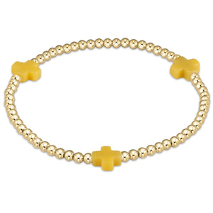 Enewton Signature Cross Gold Pattern 3mm Bead Bracelet - Eden Lifestyle