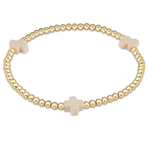 Enewton Signature Cross Gold Pattern 3mm Bead Bracelet - Eden Lifestyle