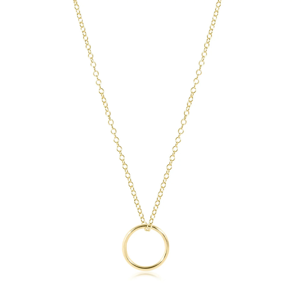 16" necklace gold - halo gold charm - Eden Lifestyle