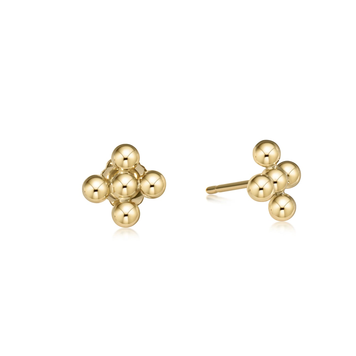 Enewton Classic Beaded Signature Cross Stud - 3mm bead gold - Eden Lifestyle
