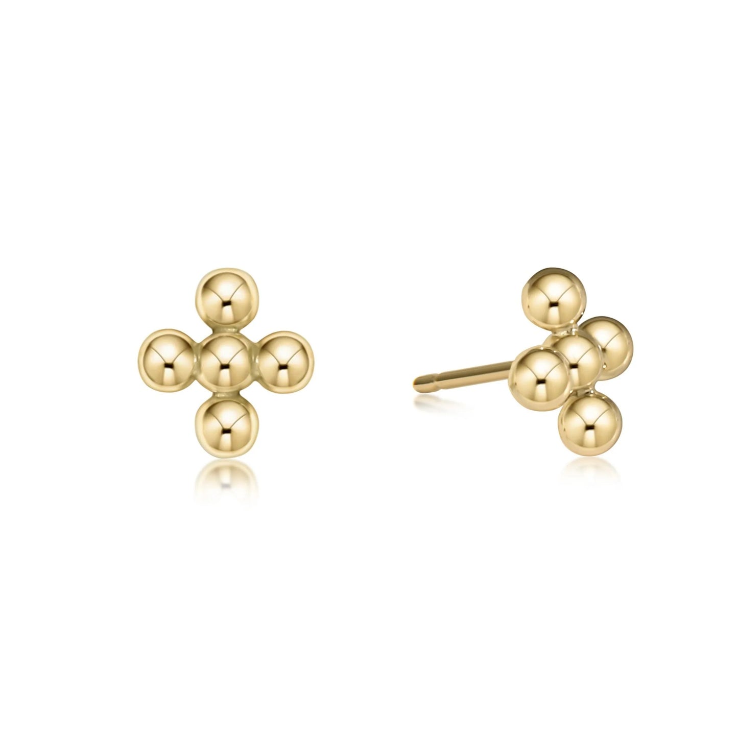 Enewton  Classic Beaded Signature Cross Stud - 4mm bead gold - Eden Lifestyle