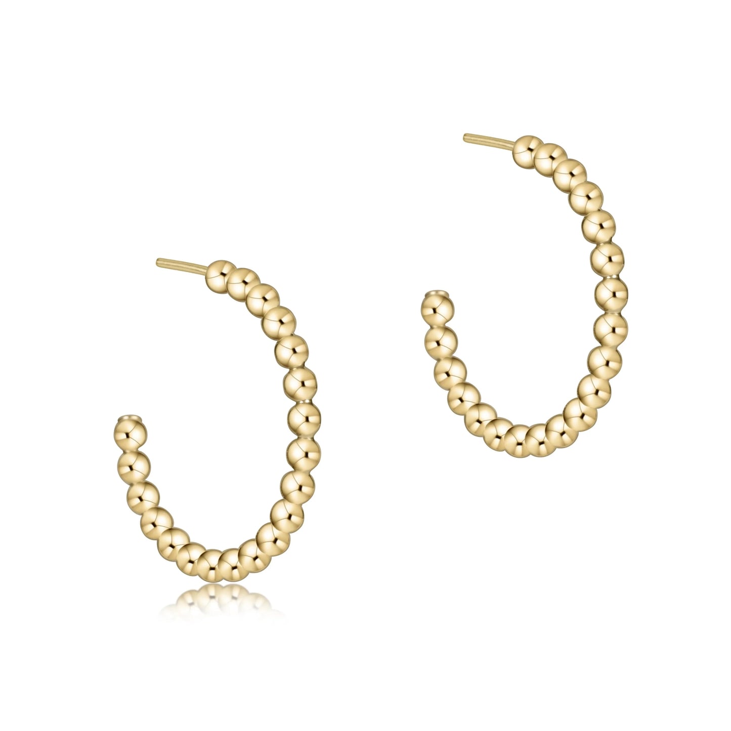 Beaded Classic 1" post hoop - 2mm gold - Eden Lifestyle