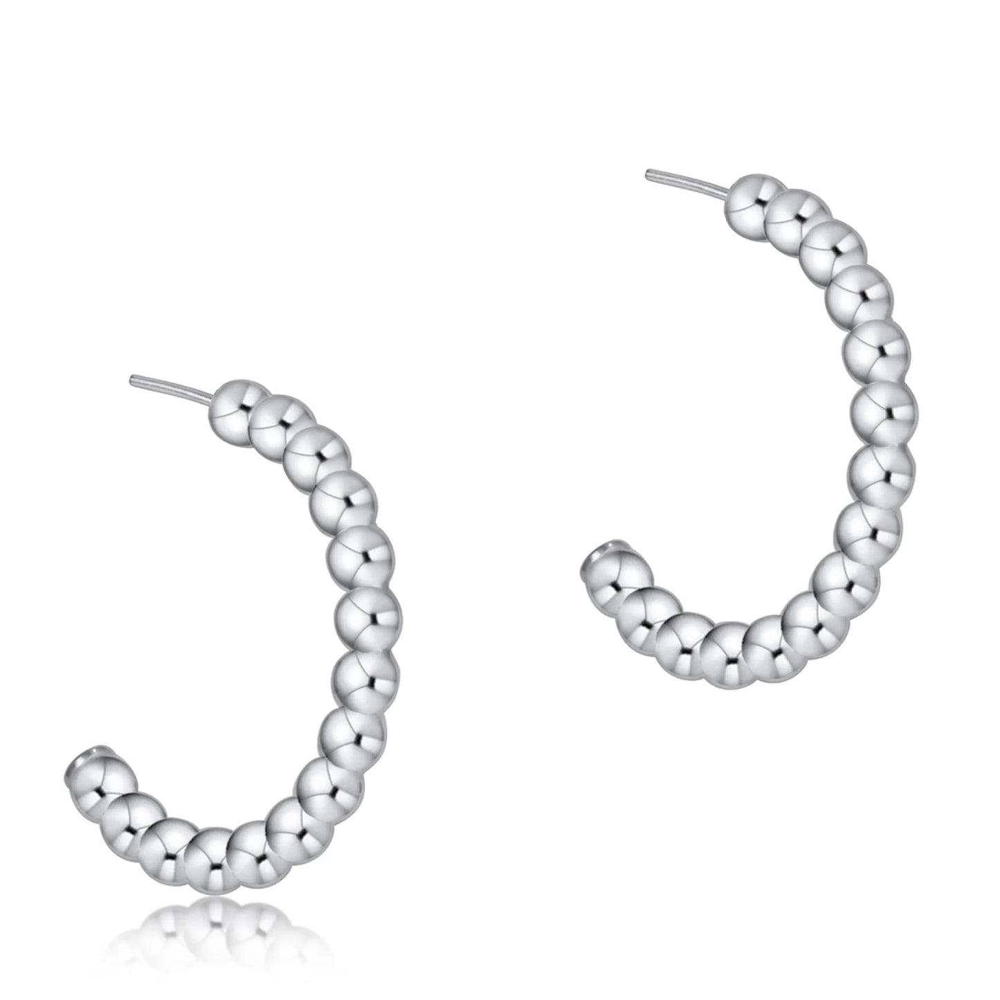 Beaded Classic Post Hoop - 2mm Sterling - Eden Lifestyle