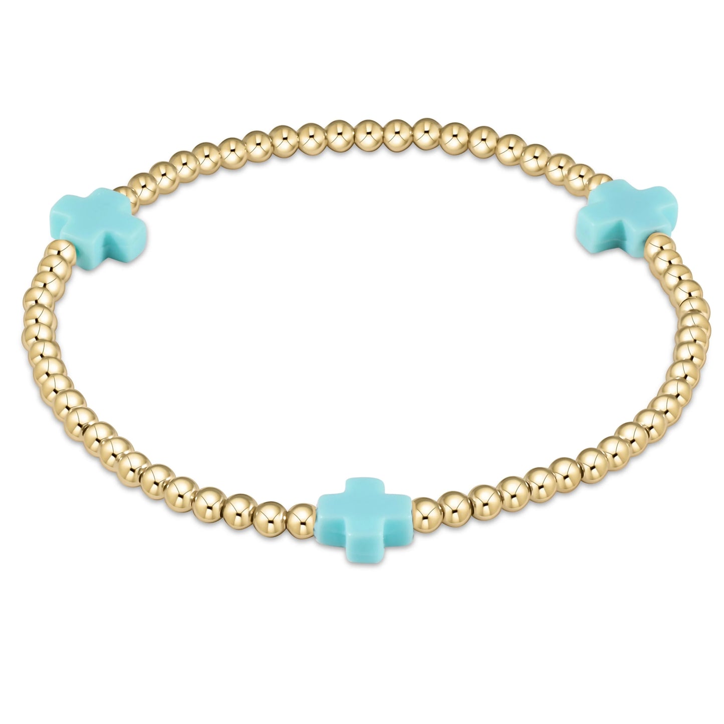 Enewton Signature Cross Gold Pattern 3mm Bead Bracelet - Eden Lifestyle