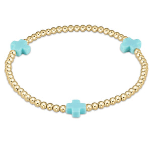 Enewton Signature Cross Gold Pattern 3mm Bead Bracelet - Eden Lifestyle