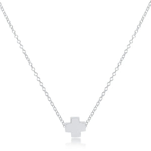 16" necklace sterling - signature cross sterling - Eden Lifestyle