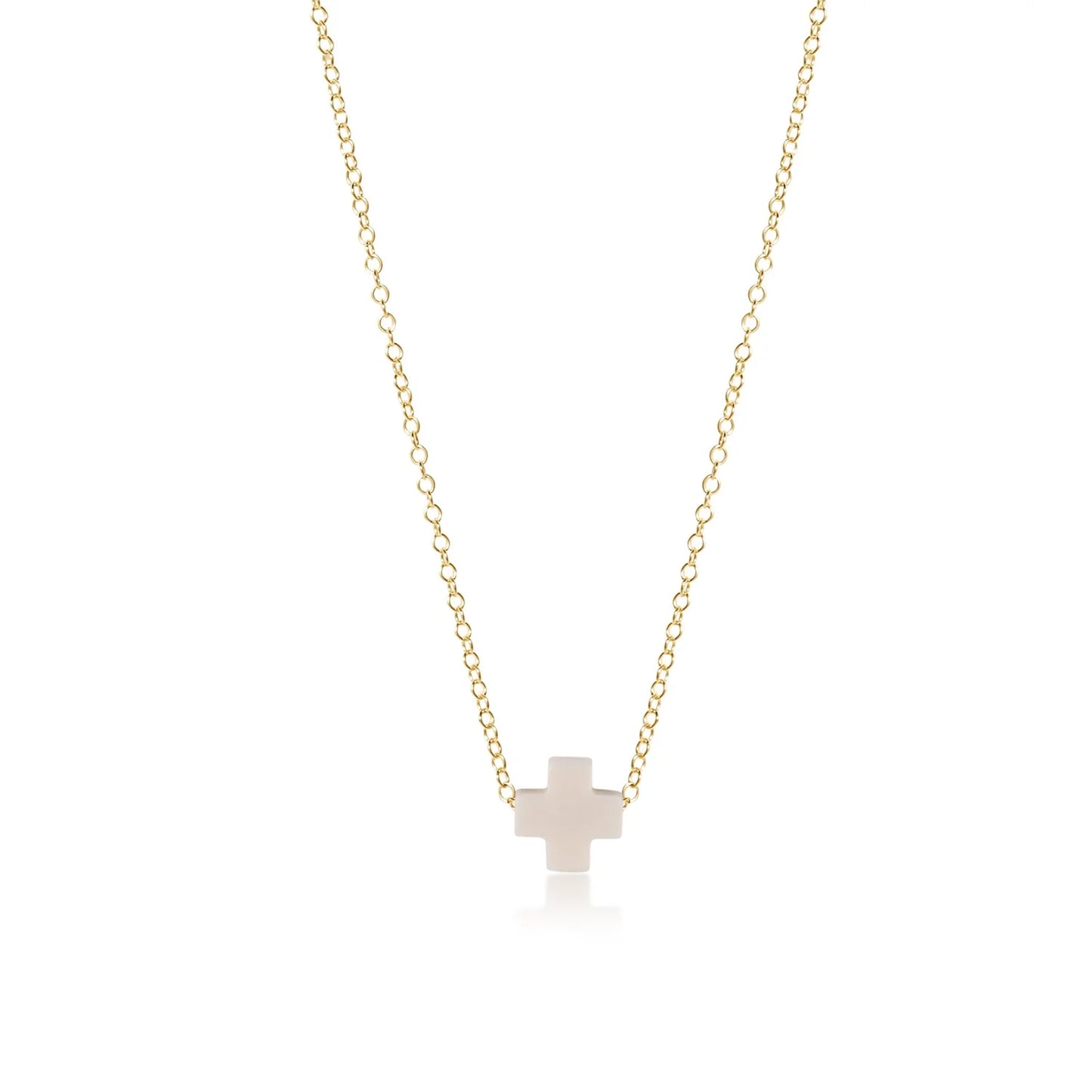 Enewton 16"Necklace Gold Signature Cross Off White - Eden Lifestyle