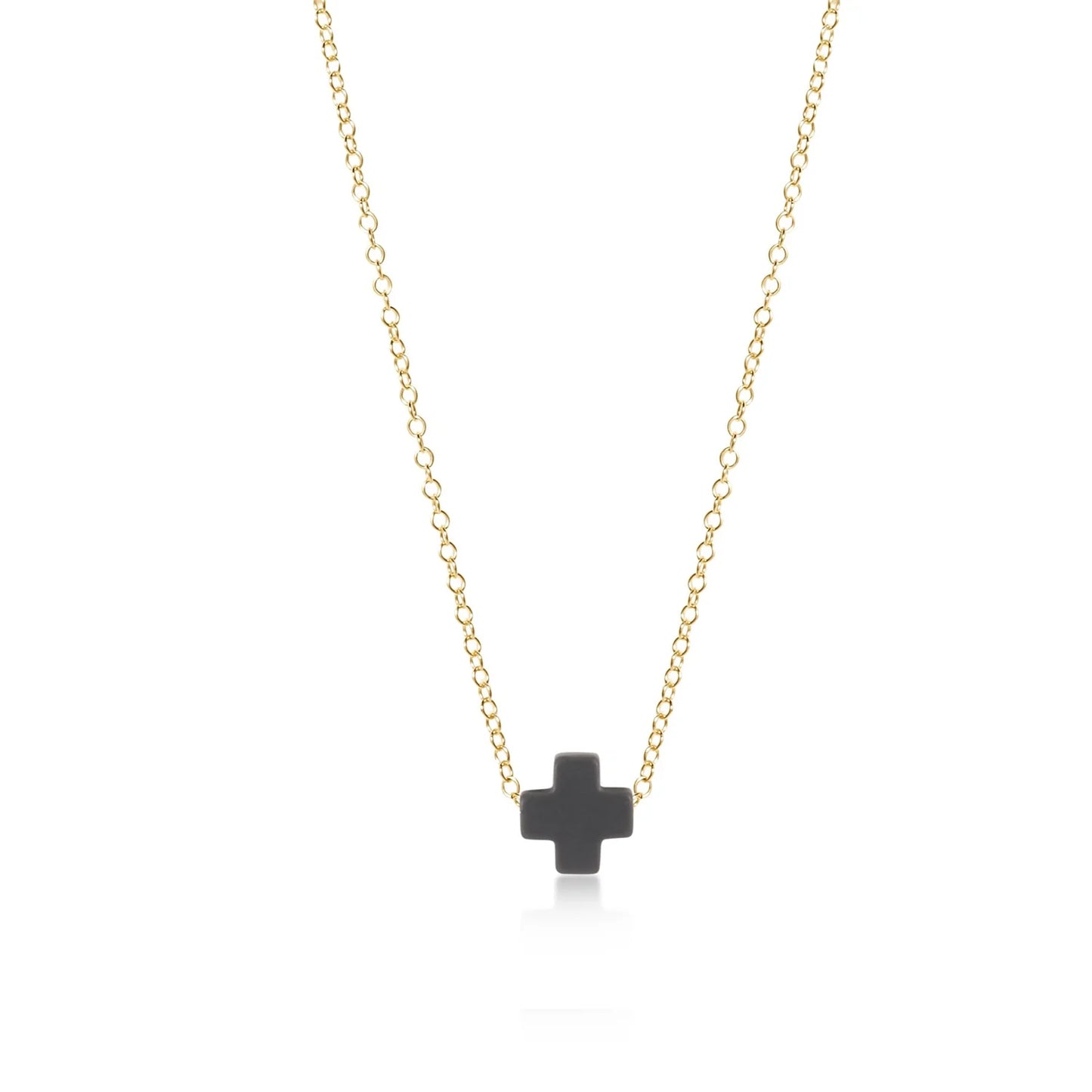 Enewton 16"Necklace Gold Signature Cross Onyx - Eden Lifestyle