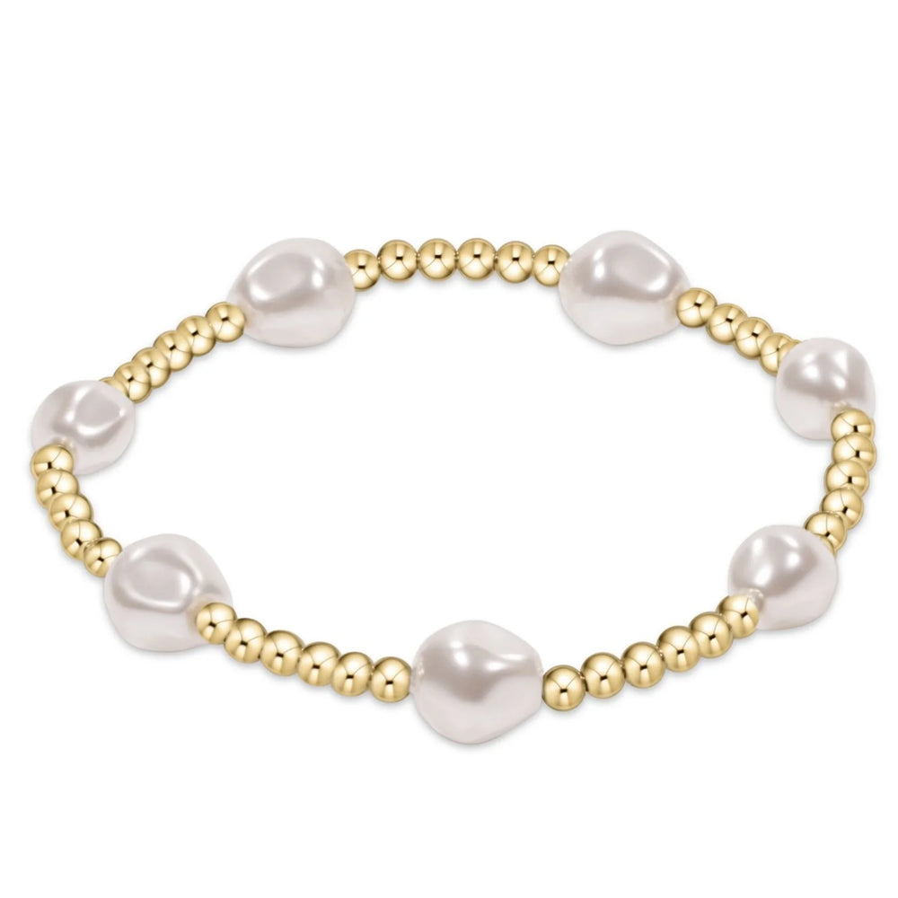 Enewton Admire Gold 3mm Bead Bracelet - Pearl - Eden Lifestyle