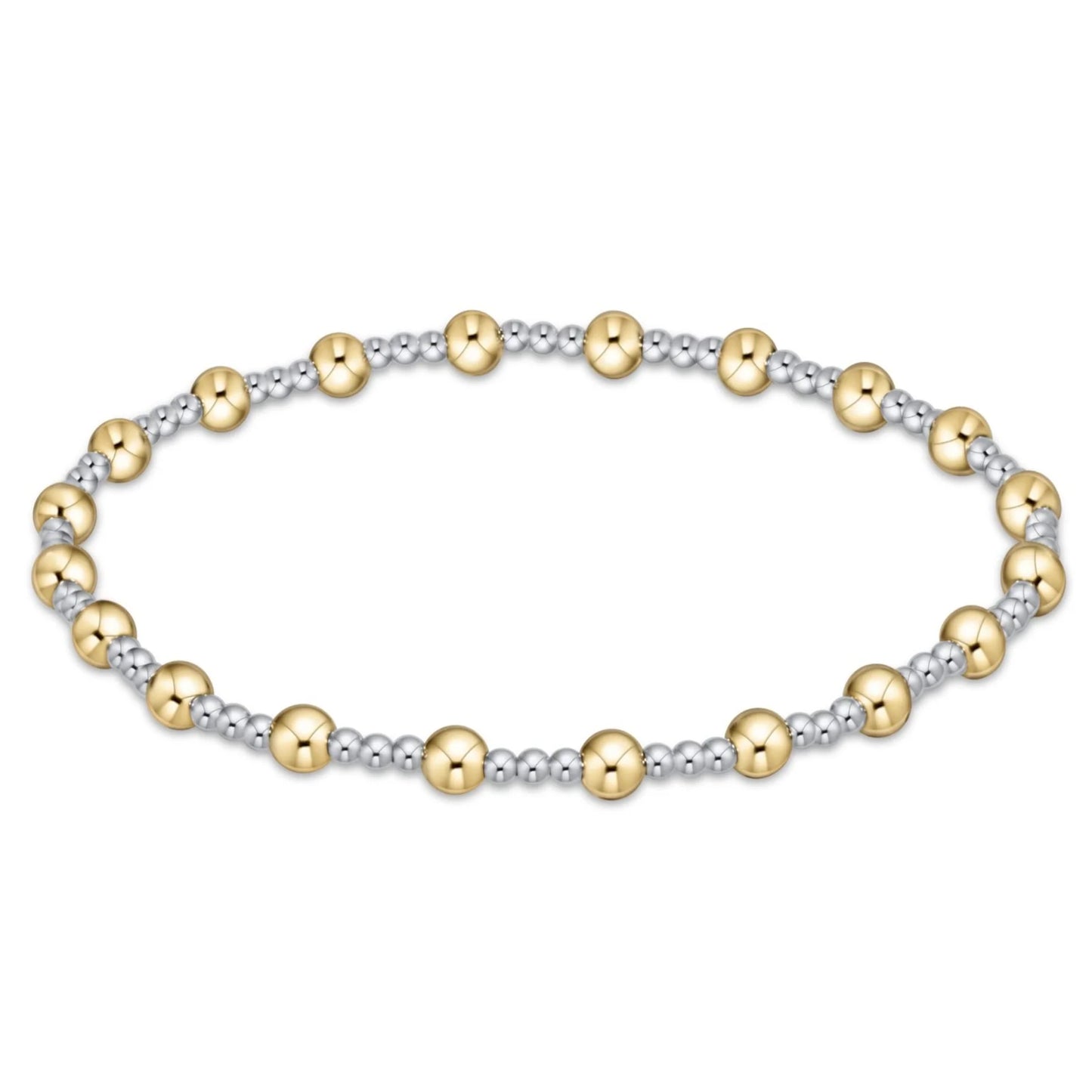 Classic Sincerity Pattern 4mm Bead Bracelet - Mixed Metal - Eden Lifestyle