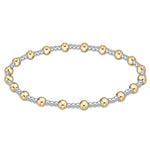 Classic Sincerity Pattern 4mm Bead Bracelet - Mixed Metal