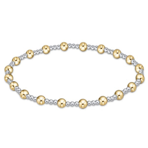 Classic Sincerity Pattern 4mm Bead Bracelet - Mixed Metal - Eden Lifestyle