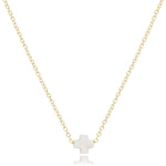 Enewton 16" Necklace Gold - Signature Cross Small Off-White - Eden Lifestyle