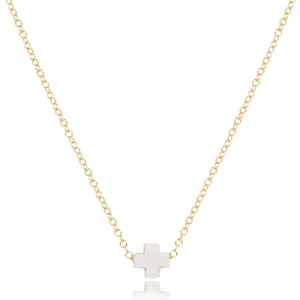 Enewton 16" Necklace Gold - Signature Cross Small Off-White - Eden Lifestyle