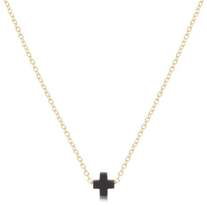 Enewton 16" Necklace Gold - Signature Cross Small Onyx - Eden Lifestyle