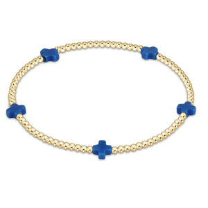 Signature Cross Small Gold Pattern 2mm Bead Bracelet - Eden Lifestyle